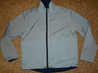 NIKE Womens Navy & Light Blue Zip Up Jacket Sz XS X-Small (0-2 Reversible Ladies