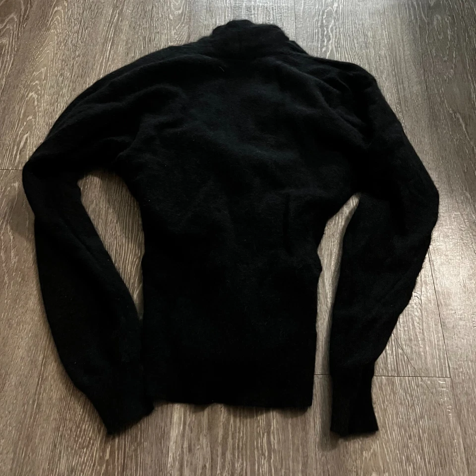 Suéter Liz Claiborne envolvente de lana negro para mujer pequeño Foto 3 de 3