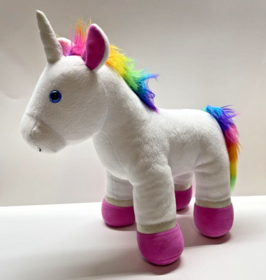 Build A Bear Rainbow Unicorn Stuffed Animal Kids Toy 16.5X14 Inch B-A-B