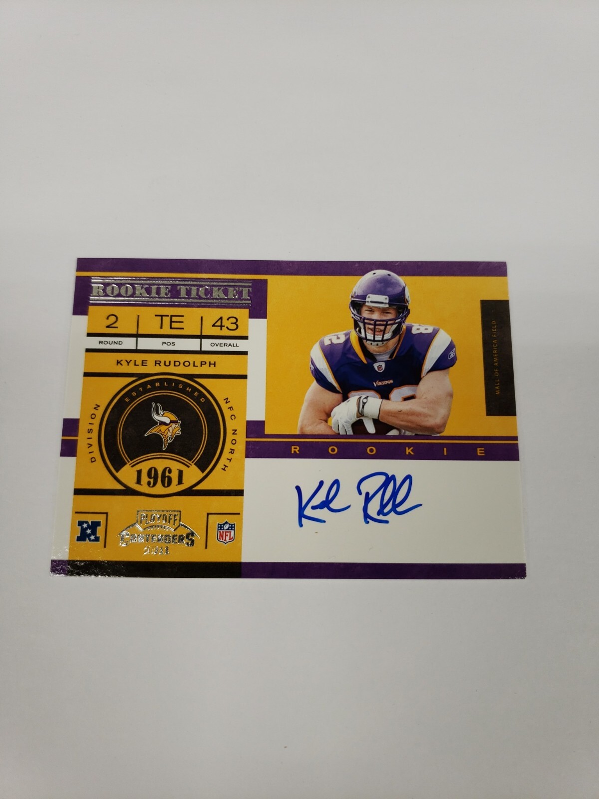 Kyle Rudolph UD Exquisite Collection #143 Signature