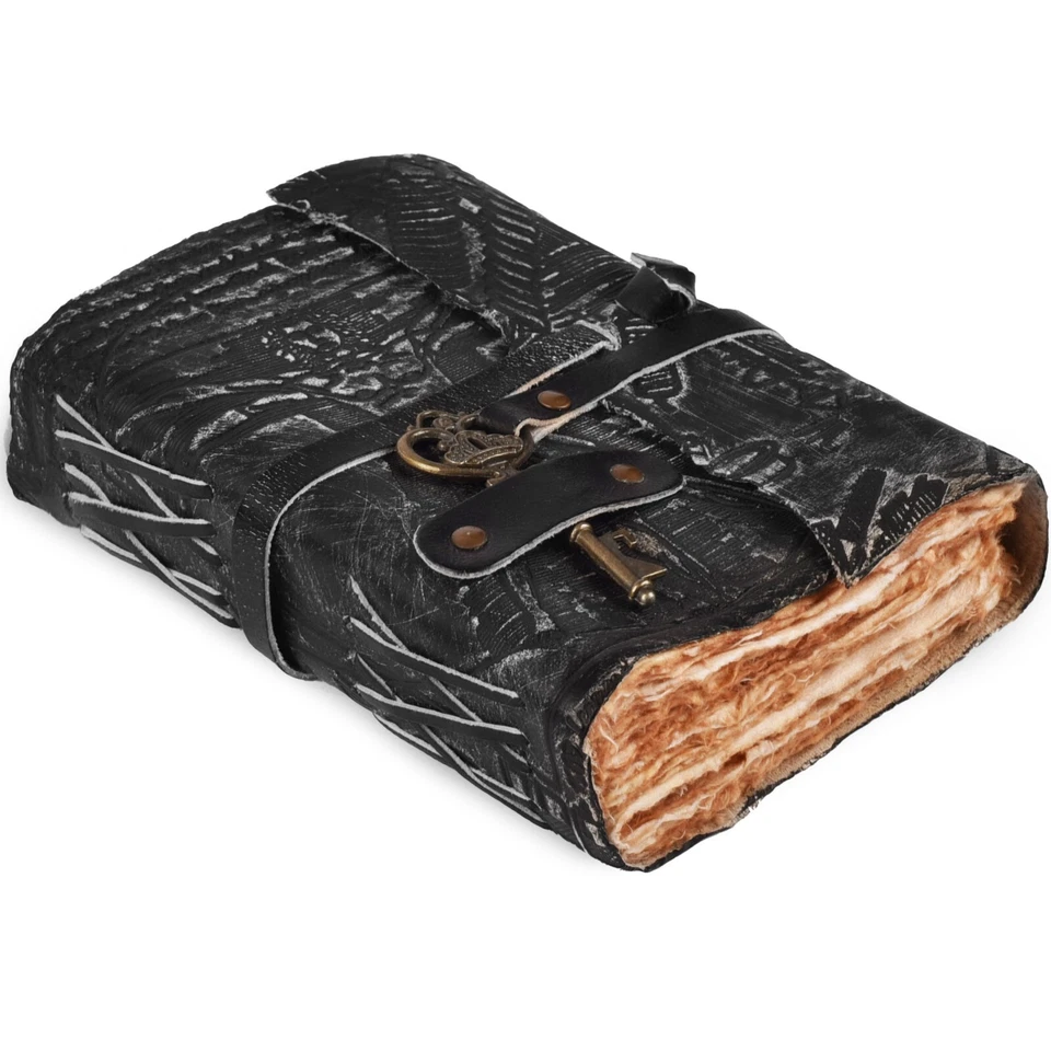 LEATHER VILLAGE Handmade Leather Vintage Journal for Men & Women- Book of Shadow Lock Closure
