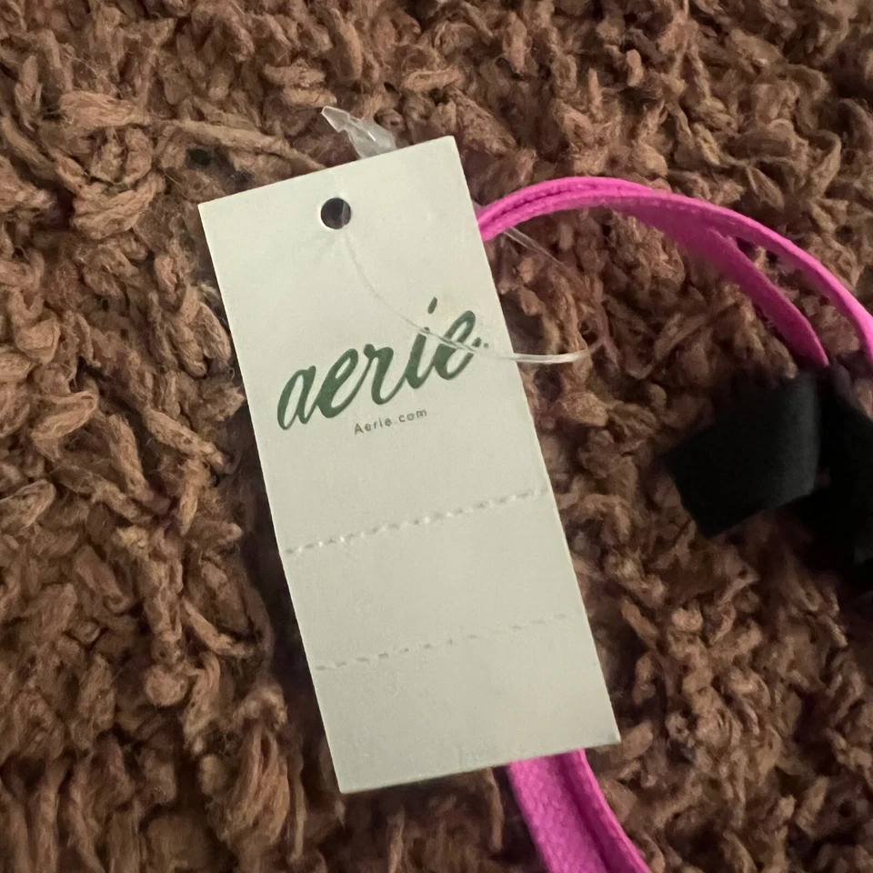 Aerie Lace Bralette Padded Wireless Adjustable Straps Pink US Size 34A NWT - Image 4 of 4