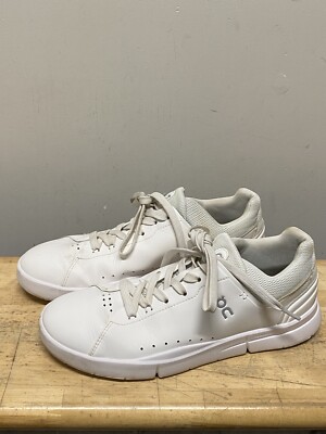 On Cloud The Roger Advantage All White Woman Leather Sneaker Size