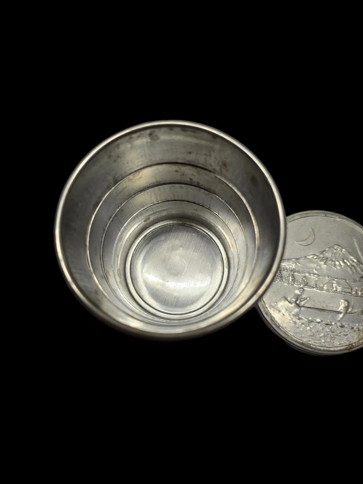 De colección Plegable Bolsillo Viaje Tamaño Metal Taza Montaña Canoa EE. UU. Foto 2 de 4