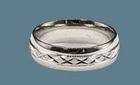 3mm Vintage 925 Sterling Silver Etched Design Men Ring Band With Rhodium Polish