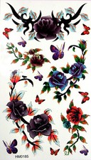 King Horse Flower Butterfly Glitter Temporary Tattoos HM0185
