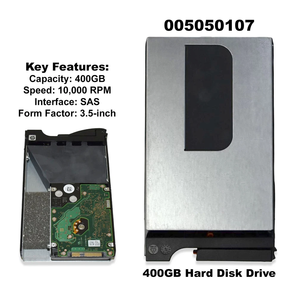 EMC 400GB 10000RPM SAS 3.0 Gbps 3.5 16MB Cache Hard Drive 5050107 - Image 2 of 4