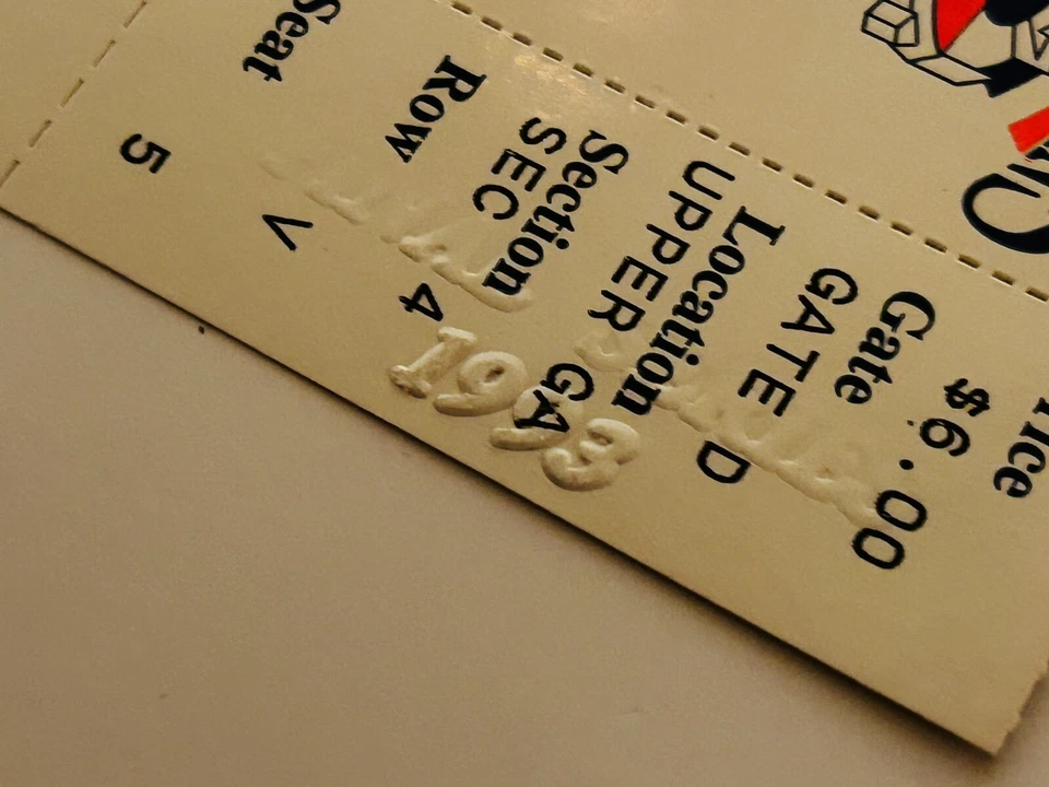 1993 Cleveland Indians Municipal Stadium Final Series Uncut Tickets. Embossed - Image 3 of 3