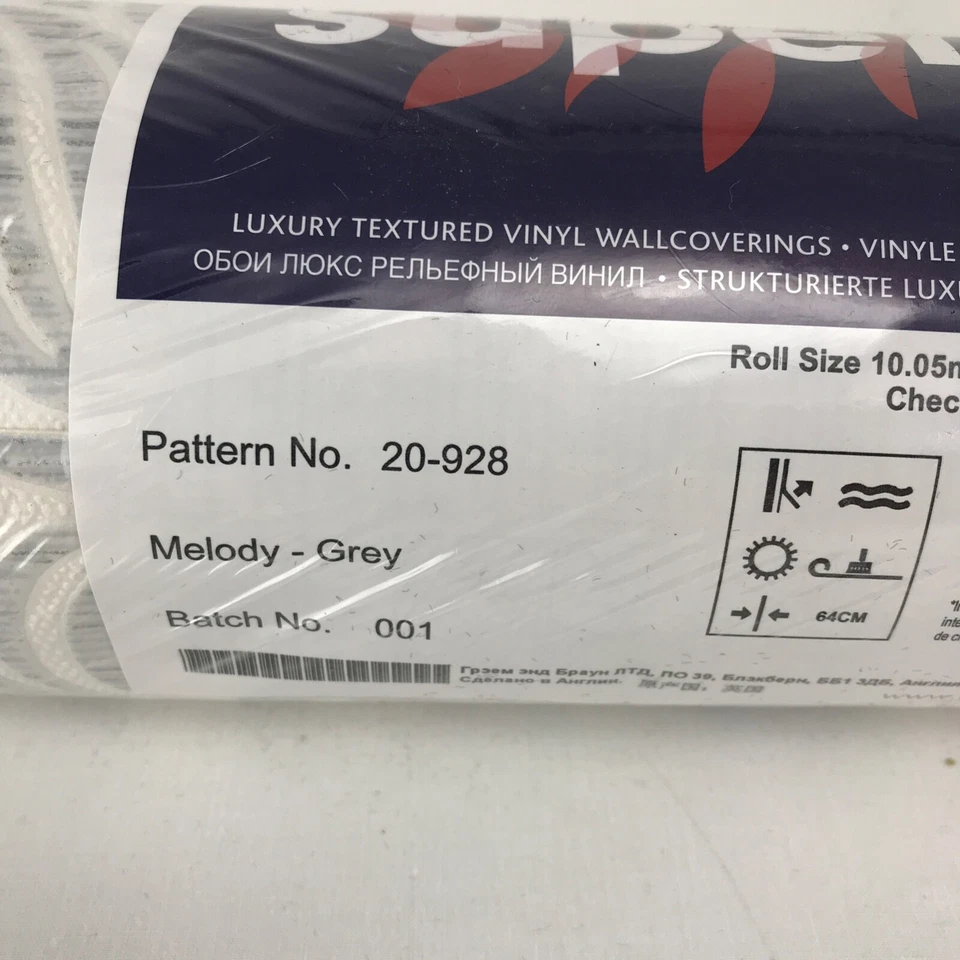 Graham & Brown Superfresco мелодия серый обои узор 20-928 - 56 кв. футов - Изображение 4 из 4