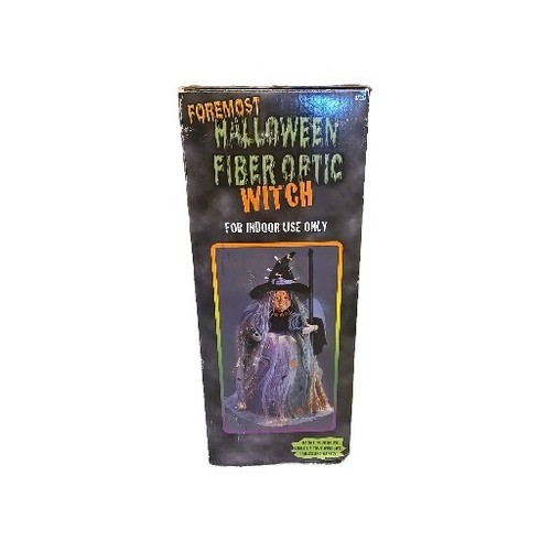 Vtg FOREMOST Fiber Optic Halloween WITCH Light Up - 12" Color Changing Tested - Picture 2 of 13