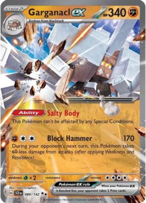 Pokemon Garganacl ex (89/185) Stellar Crown NM HOLO