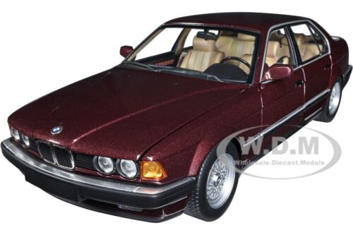 1986 BMW 730I (E32) DARK RED METALLIC 1/18 DIECAST CAR MINICHAMPS 100023007 - Afbeelding 1 van 6
