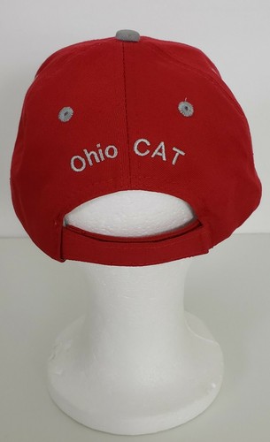 Ohio Caterpillar Cappellino GATTO Costruzione GATTO Logo Ricamato Rosso Grigio Regolabile - Foto 4 di 12