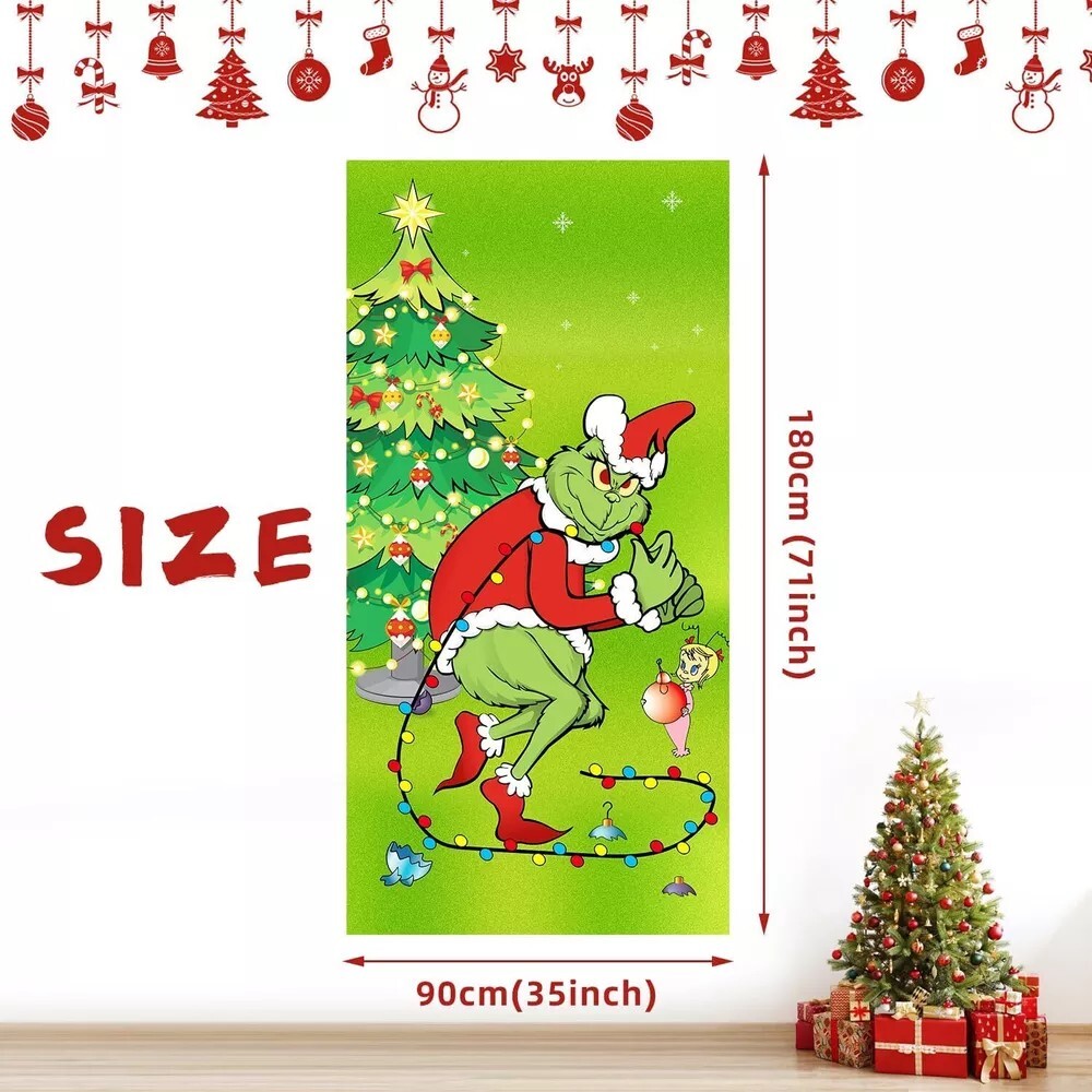 Grinch Door Hanger Merry Grinchmas Door Sign Holiday Door