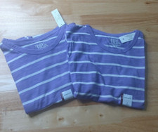 2 For 20 Time and Tru Short Sleeve Slub Crew Neck T-Shirt Purple Small 4-6 