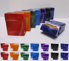 ☆ 4 x Zigarettenbox XXL - BIG COLOR marmoriert - 32 Zigaretten (Zigarettenetui)