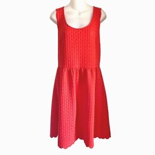 ANTHRO MAEVE CAYE SCALLOP CORAL ORANGE KNIT DRESS SIZE LARGE