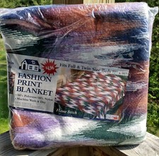 Owen Blanket Size 72" X 90" Made In USA Vintage New Old Stock