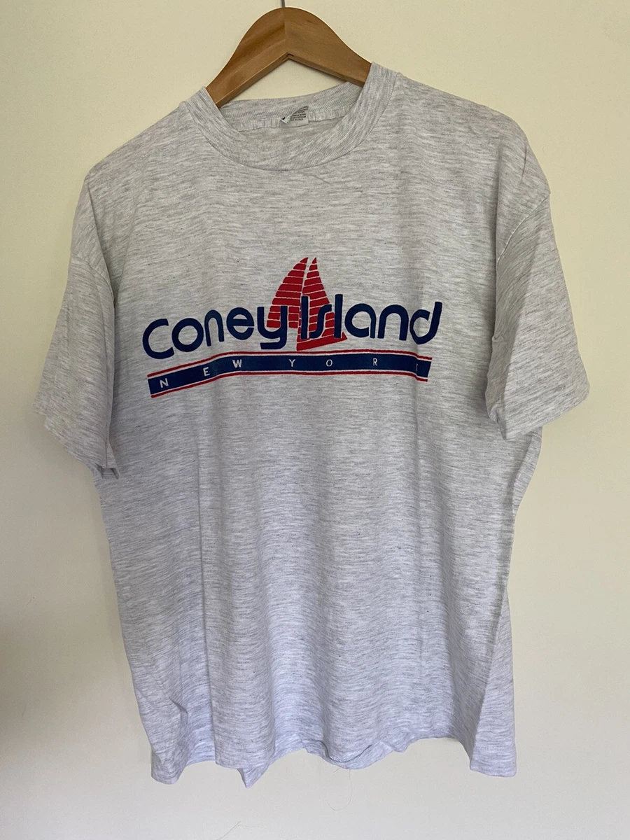 Vtg 90s Coney Island New York Gray Vecta L Shirt | eBay