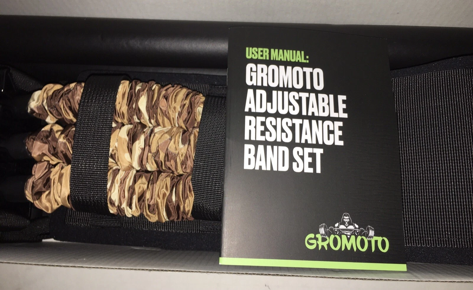 GROMOTO Resistance Bands and Bar Set ADJUSTABLE - NEW IN FACTORY SEALED BOX