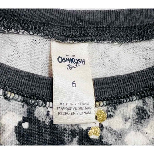 Oshkosh B’gosh mottled gray & white rolled sleeve sweatshirt - child size 6 - Picture 3 of 7