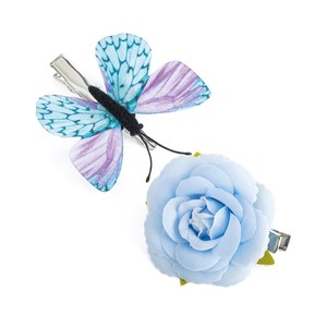 Pack Of 2 Blue Flower Butterfly Hair Beak Clips Girls Hair Clips