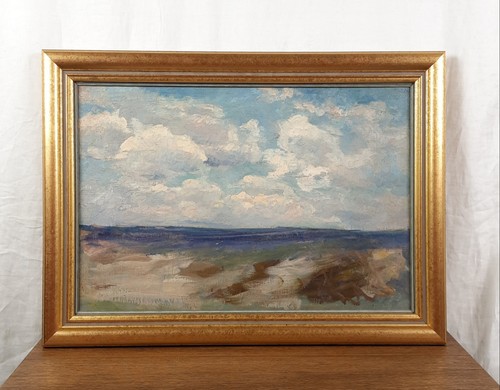 Vintage Seascape Oil Painting, Cloudy Sky over the Black Sea, Coastal Landscape - 第 1/9 張圖片