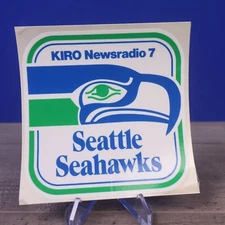 Vintage - Seattle Seahawks - NFL - Sticker Decal - 4x4in. - KIRO Newsradio 7