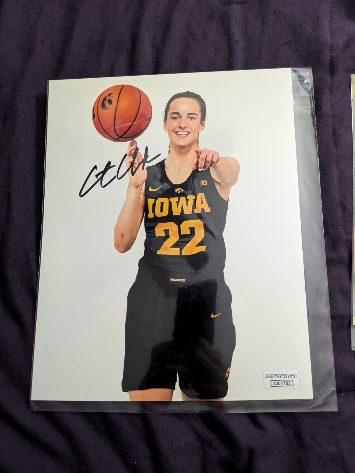 caitlin clark signed photo