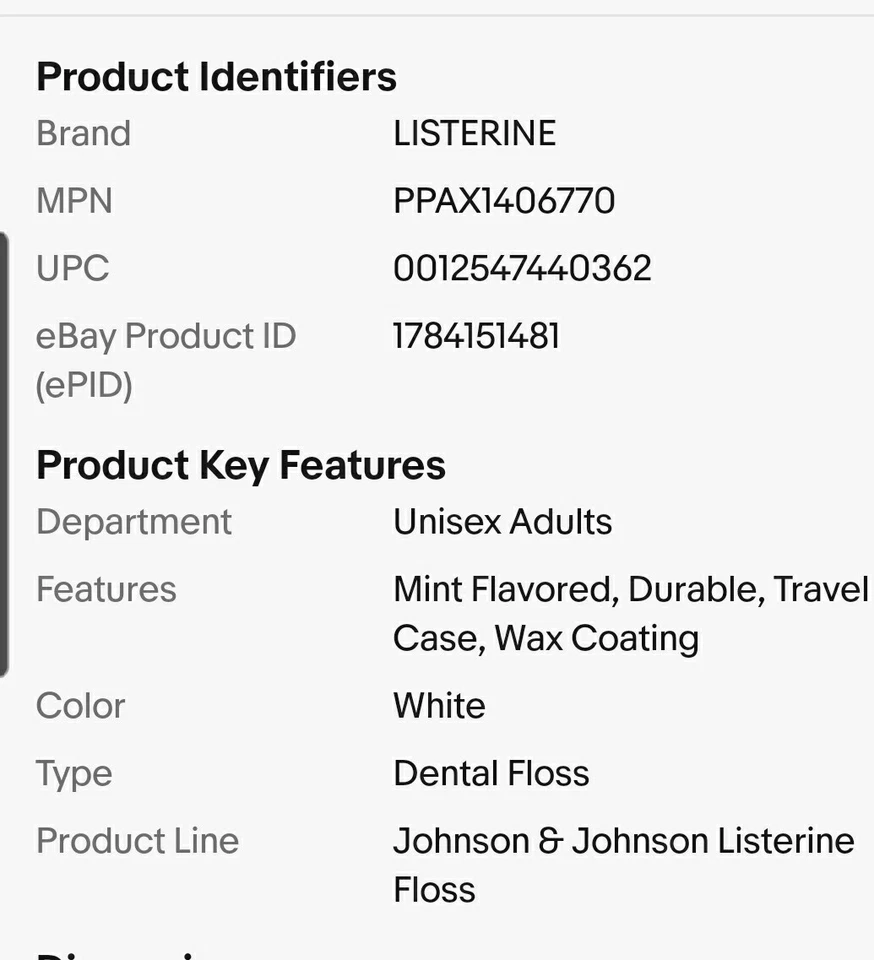 NUEVO ESTUCHE DE 36 ~ Hilo Dental Listerine ~ Genial Como Nuevo 55 yardas NUEVO ~ SELLADO ~ ¡ESTUCHE EMBALADO! Foto 3 de 4