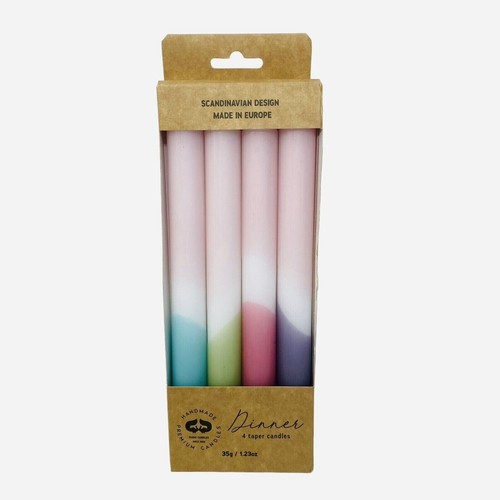 Scandinavian 10” Wax Tapered Candles Family Dinner Easter Pastels Table Decor