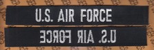USAF U.S. AIR FORCE White Black fully embroidered name tape patch