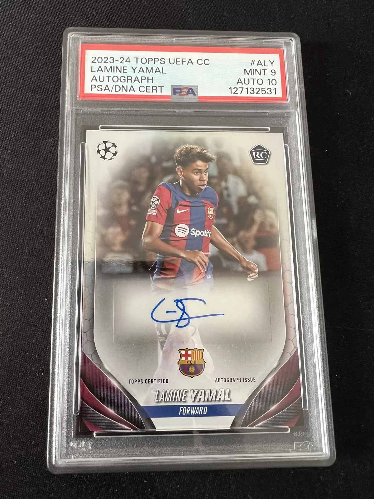 2023-24 Topps UEFA Lamine Yamal Autograph #A-LY RC Rookie PSA 9 Auto 10 AWGGE