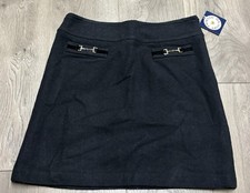 Skirtin Around Black Horsebit Skirt Women’s Size 4 USA Made Wool Blend NWT