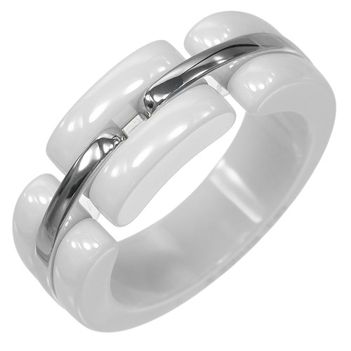 CHANEL Ultra Ring K18 white gold/ceramic #4.7(US Size) 6.55g Women