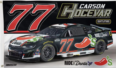 Carson Hocevar #77 Chili's Nascar Car Racing 3x5 FT Flag Mancave Wall Decor