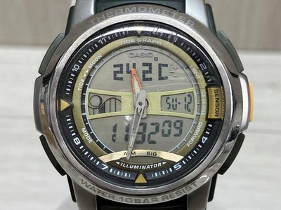 CASIO AQF-100 quartz used watch with scratches on the crystal