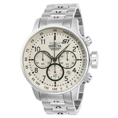 Invicta 23077 Men's Chronograph Beige Dial Steel Bracelet Watch