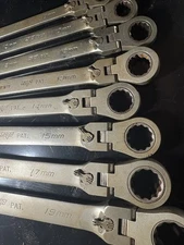 SP Tools 8PC METRIC REVERSIBLE LOCKING FLEX-HEAD GEAR DRIVE DOUBLE BOX Set