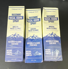 Triquetra Nasomin Nasal Iodine Spray Mineral Nasal Cleanse, 2 fl oz Lot of 3