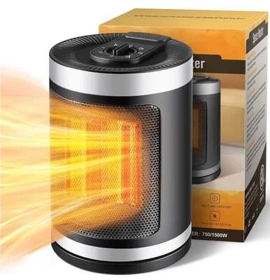 ZIKA STORE Stufa al Carbonio Oscillante 1500W Termoventilatore di Aria Calda 3 Temperature