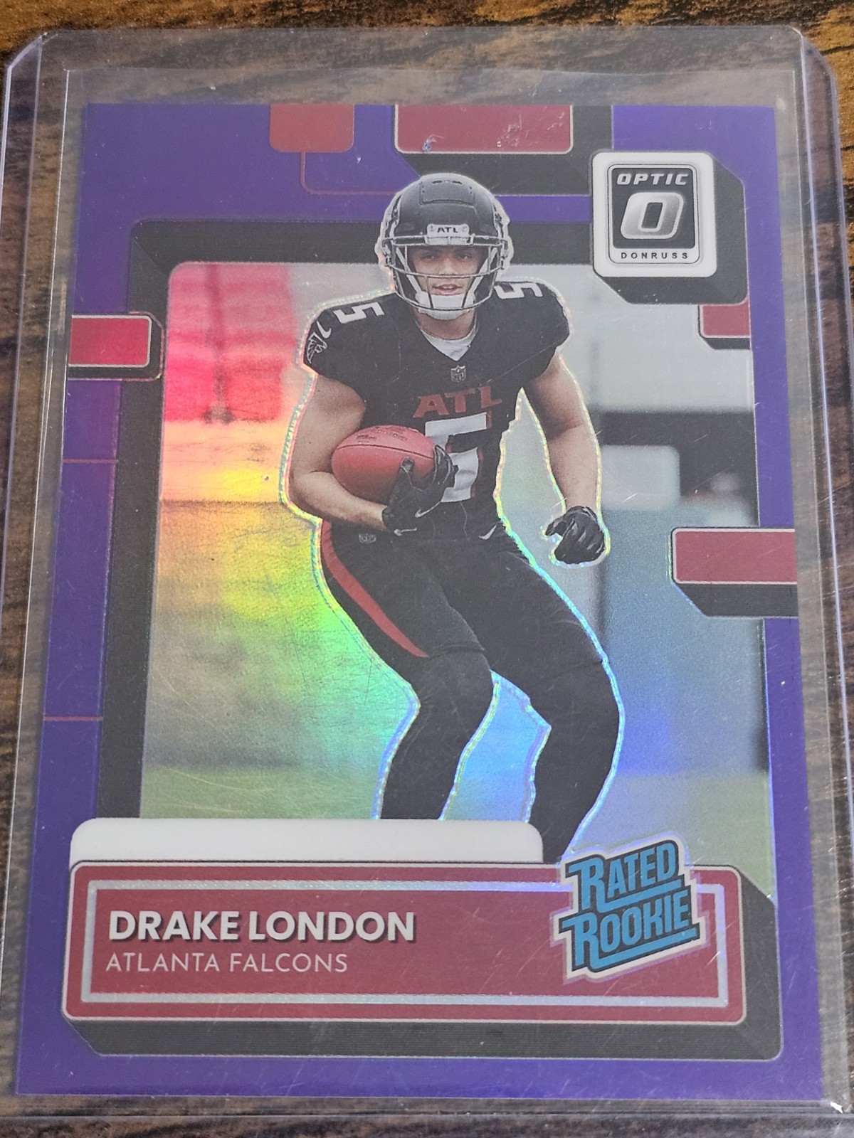2022 Panini Donruss Optic DRAKE LONDON RC Purple Prizm # 5/50 Jersey Match! #207