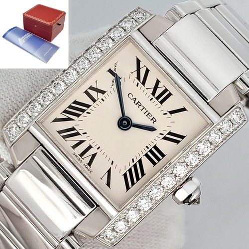 Cartier Tank Francaise Factory Diamond White Gold  Ladies Watc...