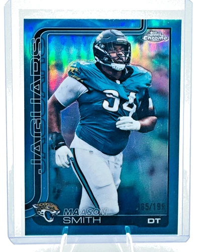 Maason Smith 2025 Topps Chrome Blue Refractor RC #140 /199 Jaguars