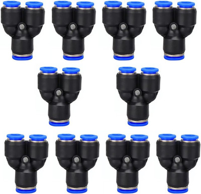 1/4'' OD Push to Connect Y Spliter 3 Way Wye Quick Push Lock Adapter (Pack of 10)