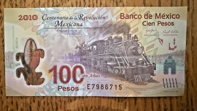 WORLD MONEY STORE Mexico P-128e 100 pesos Commemorative Revolution Train 2007 2010 P-128e UNC MP3