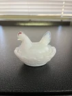 Vintage Westmoreland Milk Glass Mini Hen On Nest Salt Cellar Dip 2.5 inch
