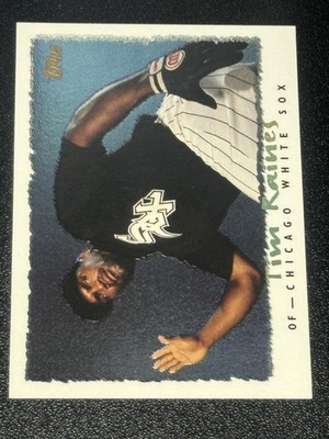 1995 Topps #054 Tim Raines CyberStats (Spectralight)