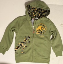Jurassic World T Rex Head Zipper Hooded Sweatshirt Boys Size Medium 8 New