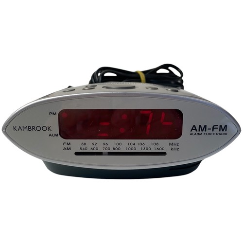 Vintage Kambrook KCR30 Alarm Clock And Radio AM FM Silver Tested Working